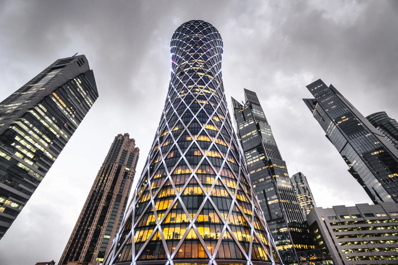 Qatar cityscape at dusk